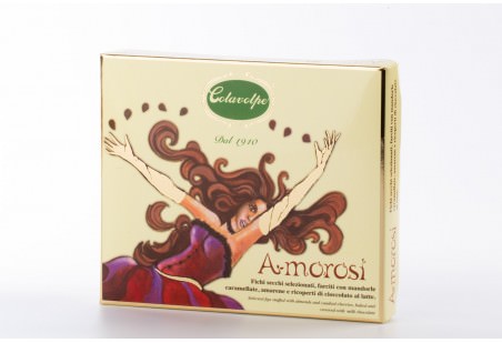 Amorosi fichi farciti con mandorle caramellate e amarene